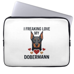 Freaking Love Dobermann Dog Red Hearts_1 Laptop Sleeve