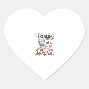 Freaking Love Westie Dog Hearts Paws_1 Heart Sticker