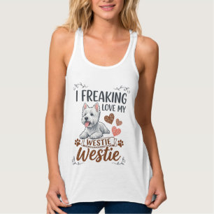 Freaking Love Westie Dog Hearts Paws_1 Singlet