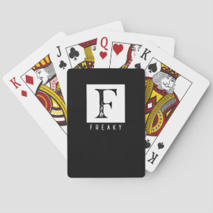 Freaky Bold Typography Black and White Design Playing Cards