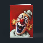 Freaky Clown Birthday Card<br><div class="desc">Custom restored,  high quality vintage clown image.</div>