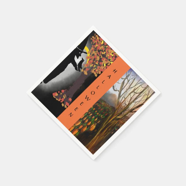 FREAKY FABULOUS HALLOWEEN PARTY PAPER NAPKINS (Corner)
