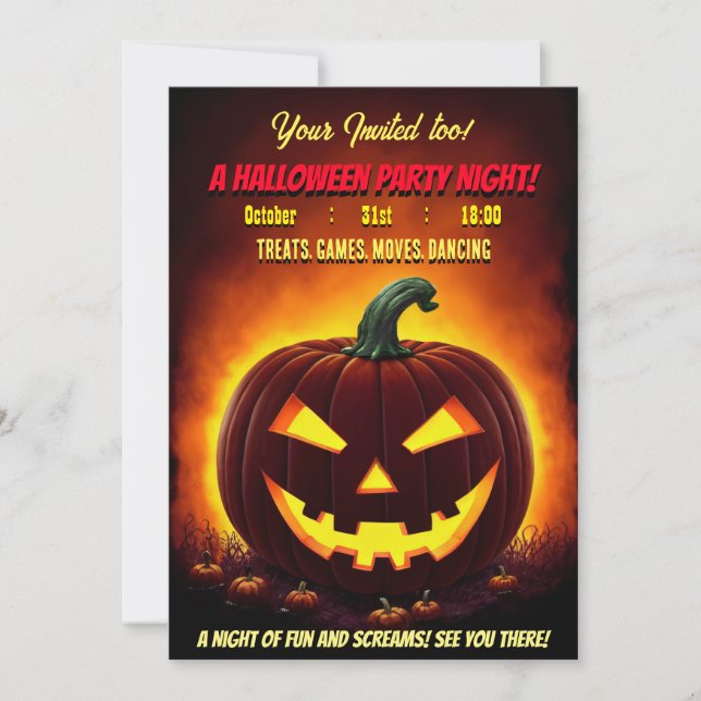 Freaky Halloween Pumkin Party Invitation (Front)
