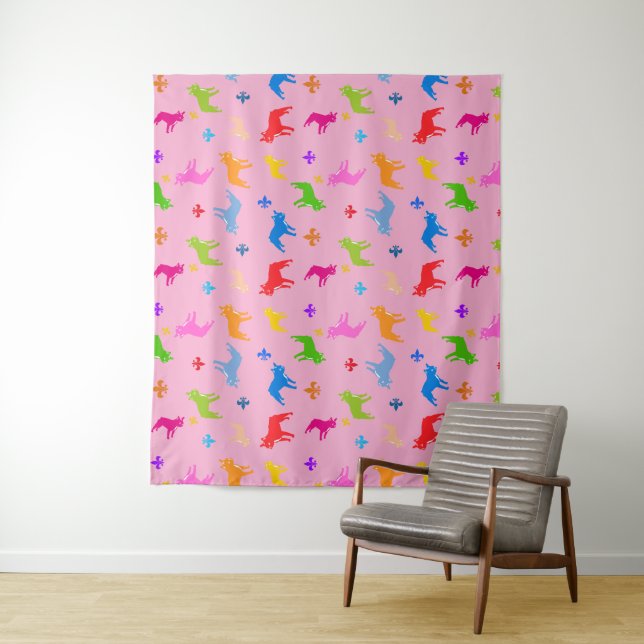Freches Frenchie Muster Tapestry (In Situ)