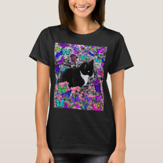 Freckles in Butterflies II - Tuxedo Cat T-Shirt
