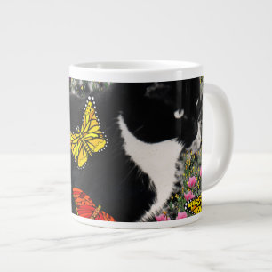 Freckles in Butterflies - Tux Kitty Cat Large Coffee Mug