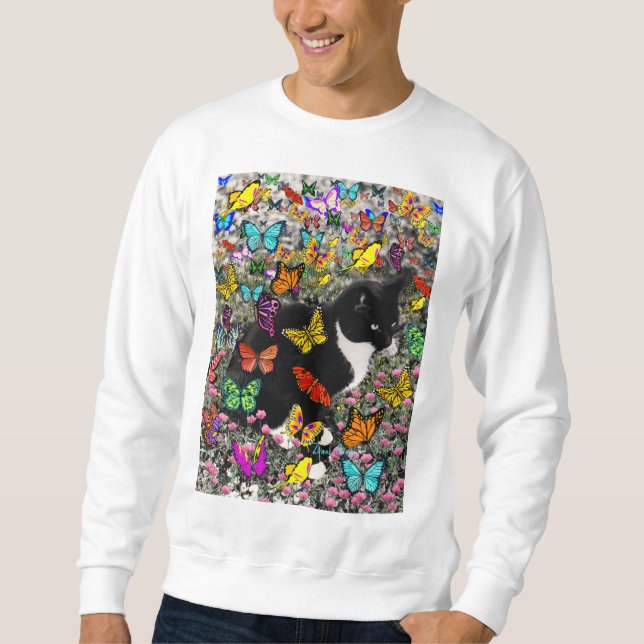Freckles in Butterflies - Tuxedo Kitty Sweatshirt (Front)
