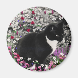 Freckles in Flowers II - Tux Kitty Cat Magnet