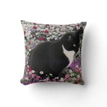 Freckles in Flowers II - Tuxedo Kitty Cat