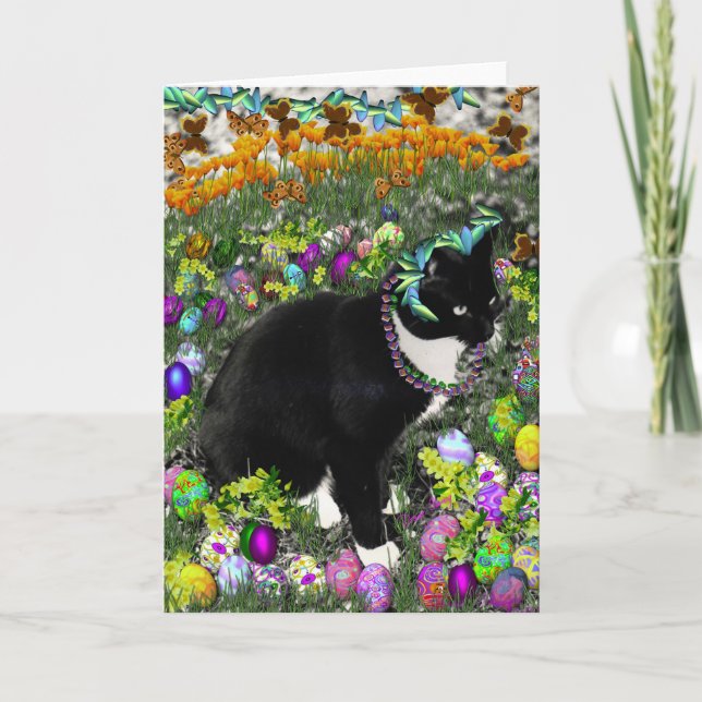 Freckles in the Hunt for Easter Eggs Holiday Card (Front)