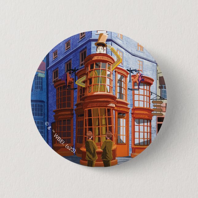 Fred and George at Weasley's Wizard Wheezes 6 Cm Round Badge (Front)