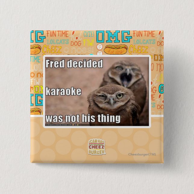 Fred decided 15 cm square badge (Front)