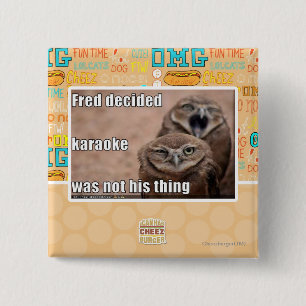 Fred decided 15 cm square badge