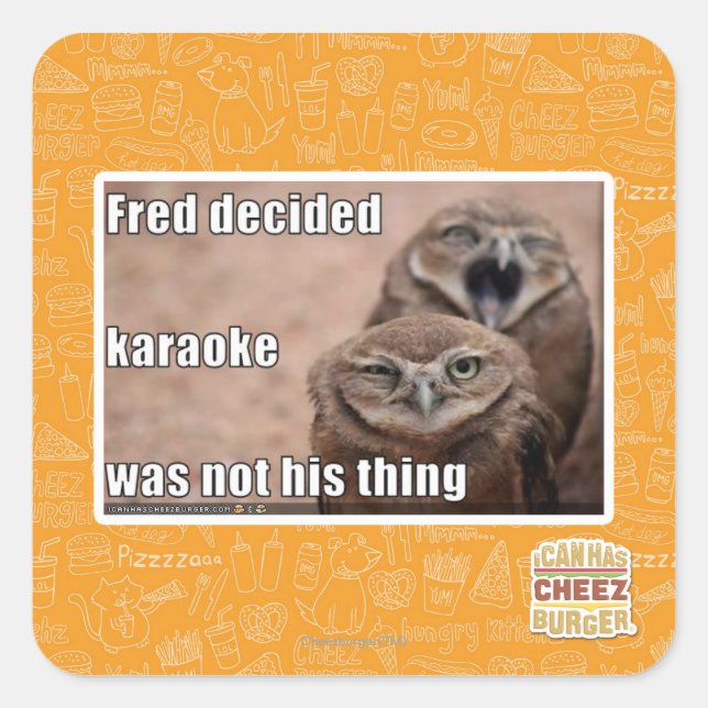 Fred decided square sticker (Front)