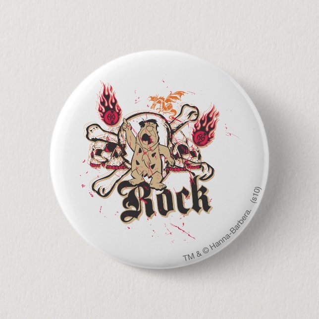 Fred Flintstone  Rock 6 Cm Round Badge (Front)