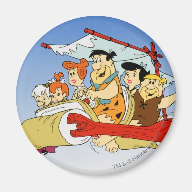 Fred Flintstone Wilma Barney and Betty PEBBLES™ Magnet (Front)