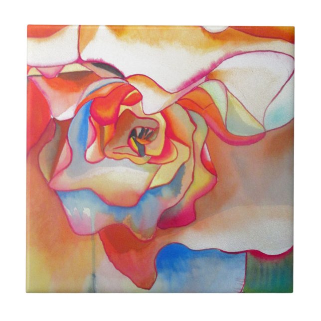 Fred martin begonia watercolour art tile (Front)