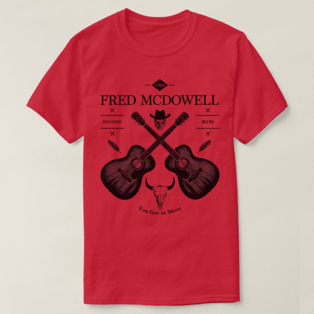 Fred McDowell Acoustic Guitar Logo T-Shirt (Design Front)