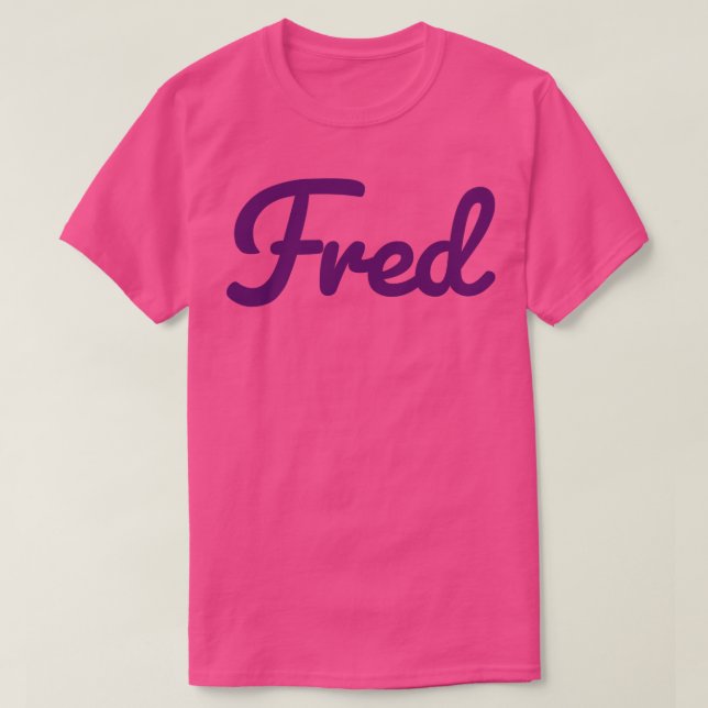 Fred Name Purple Typography T-Shirt (Design Front)