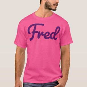 Fred Name Purple Typography T-Shirt