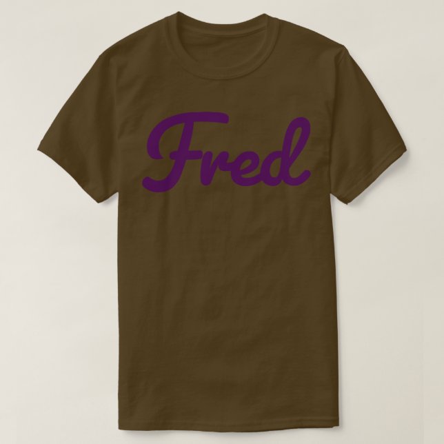 Fred Name Purple Typography T-Shirt (Design Front)