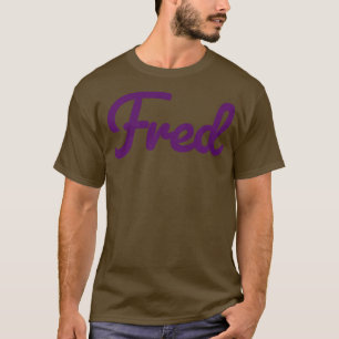 Fred Name Purple Typography T-Shirt