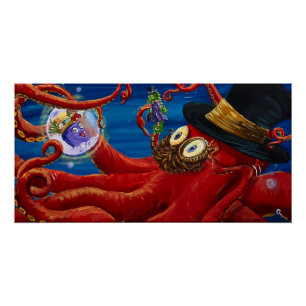 Fred Octopus & Sam Seahorse Steampunk print
