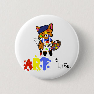 Fred the Fox- Artist 6 Cm Round Badge