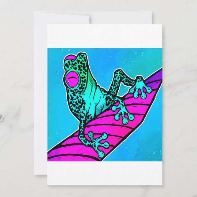 Fred The Frog Cute Wild Animals Lover Perfect Gift Holiday Card (Front)