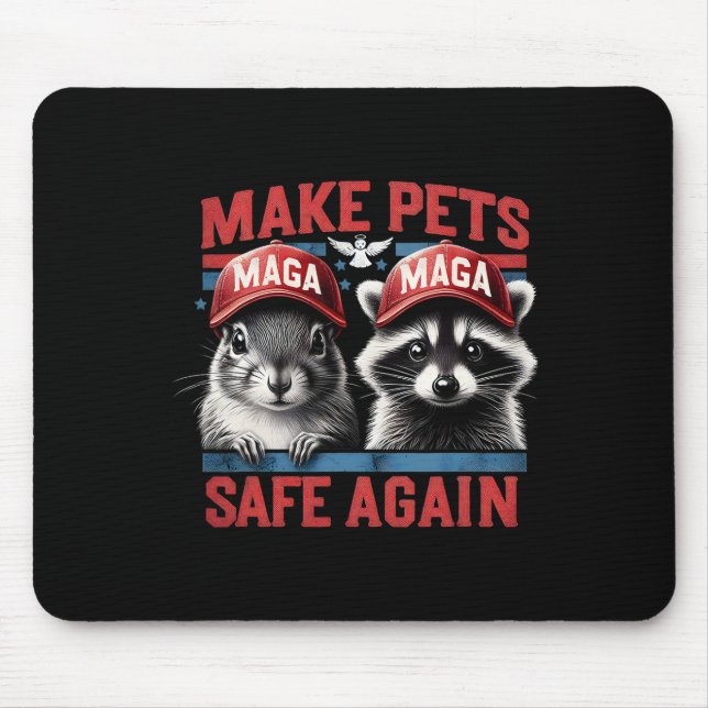 Fred The Racoon P Nut The Squirrel Make Pets Safe Mouse Pad (Front)