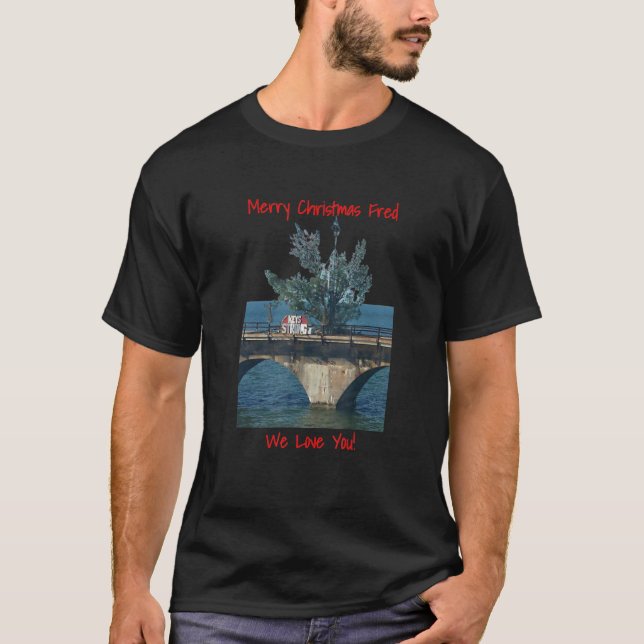 Fred the Tree Merry Christmas Florida Keys 7 Mile  T-Shirt (Front)