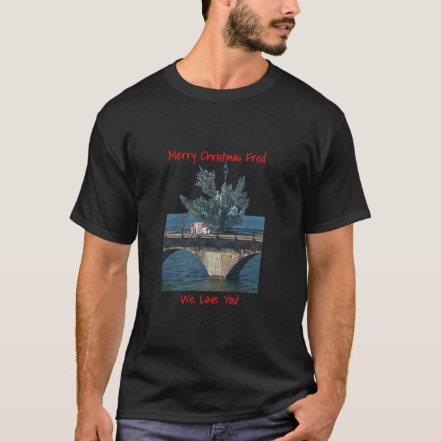 Fred the Tree Merry Christmas Florida Keys 7 Mile  T-Shirt (Front)