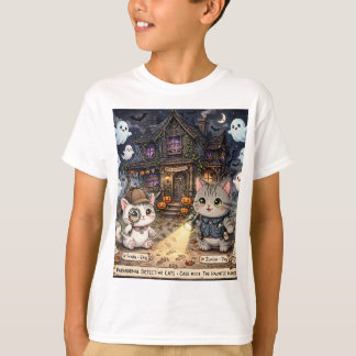 Freda and Junior Detective Cats Halloween Mystery  T-Shirt