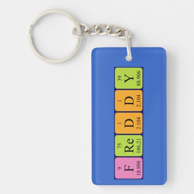 Freddy periodic table name keyring (Front)