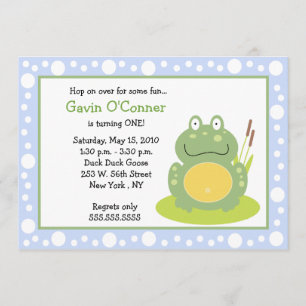 Freddy the Frog Froggy Birthday 5x7 Invitations
