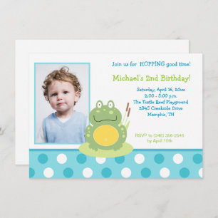 Freddy the Frog Photo Birthday Invitation