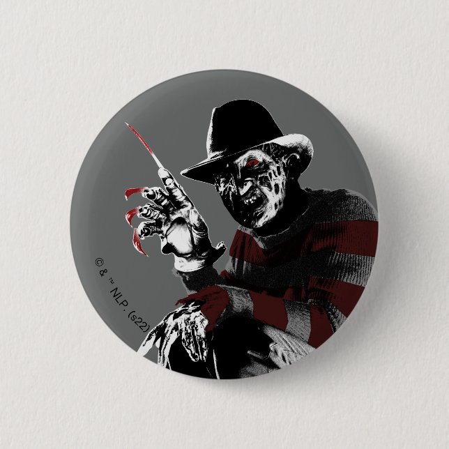Freddy vs. Jason | Freddy Seeing Red 6 Cm Round Badge (Front)