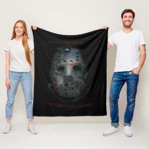 Freddy vs. Jason   Jason Mask Quote Fleece Blanket