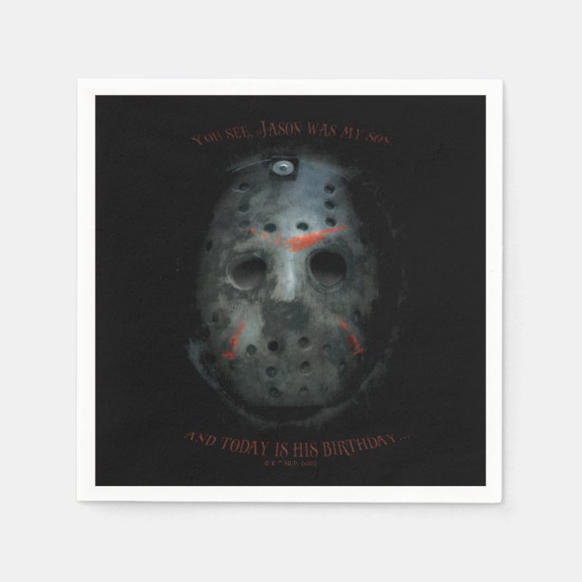 Freddy vs. Jason | Jason Mask Quote Napkin (Front)