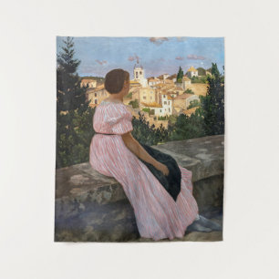 Frederic Bazille - The Pink Dress Tapestry