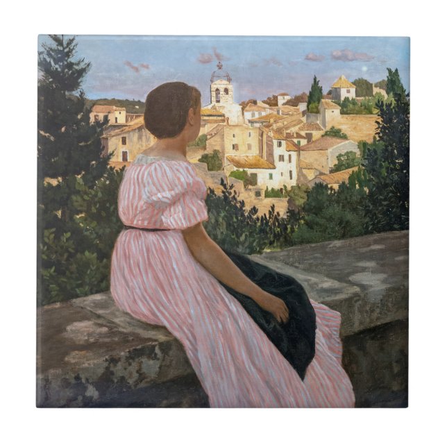 Frederic Bazille - The Pink Dress Tile (Front)