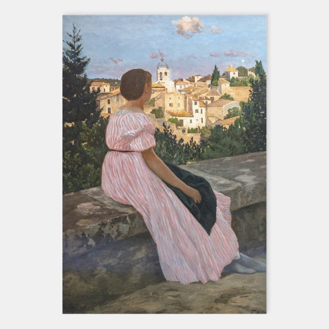 Frederic Bazille - The Pink Dress Wrapping Paper Sheet (Creator Uploaded)