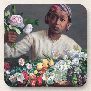 Frederic Bazille - Young Woman with Peonies Coaster