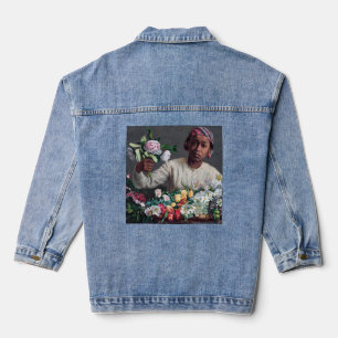 Frederic Bazille - Young Woman with Peonies Denim Jacket