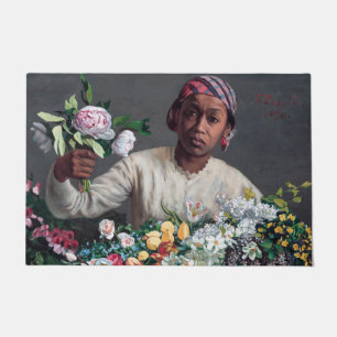 Frederic Bazille - Young Woman with Peonies Doormat