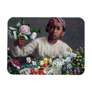 Frederic Bazille - Young Woman with Peonies Magnet