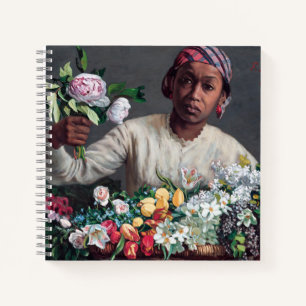 Frederic Bazille - Young Woman with Peonies Notebook