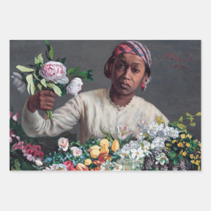 Frederic Bazille - Young Woman with Peonies Wrapping Paper Sheet