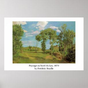 Frédéric Bazille's Paysage au bord du Lez Poster
