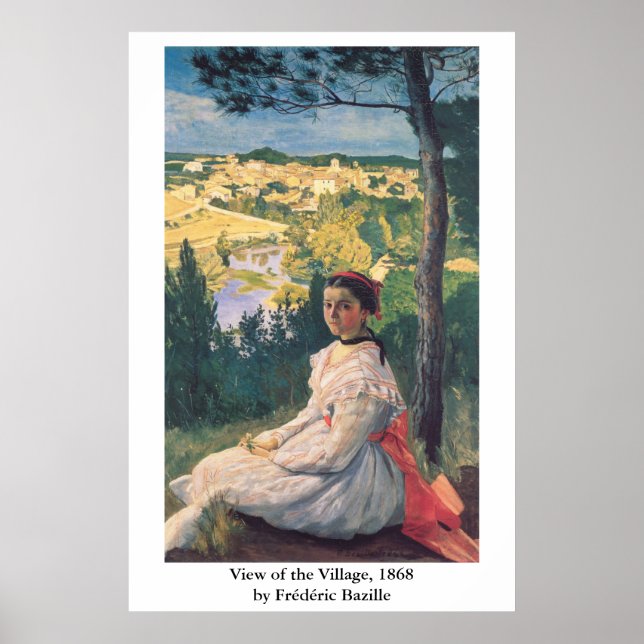 Frédéric Bazille's View of the Village Poster (Front)